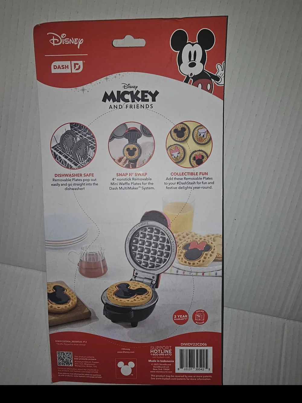 Disney Dash Mini Removable Waffle Plates - Gray, Yellow, Pink